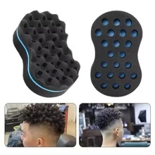 1 pièce Éponge à cheveux bouclés, brosse de coupe de cheveux, éponge magique de coiffure à torsion, brosse d'éponge pour couper les cheveux abîmés, grande éponge à double face. Outils capillaires, produits et accessoires capillaires pour le salon de coiffure, les voyages essentiels, la rentrée scolaire, les vacances, les accessoires capillaires pour femmes
