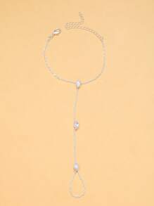 Stonefans Bohemia Rhombus Crystal Bracelet Hand Jewelry For Women Simple Thin Chain Finger Bracelet Jewelry Accessories Gift