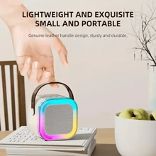 Karaoke Speaker With Microphone Set, Small Speaker, Home Karaoke Machine, In Pink, Blue, And White Colors, Comes With 2 Microphones, Portable Handheld Karaoke Microphone Speaker