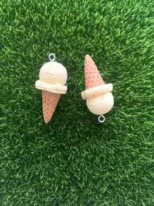 6pcs/Pack Resin Imitation Cute Ice Cream Pendant For DIY Earrings, Necklace, Keychain, Wholesale Jewelry Components - Various Styles - View 4