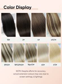 jessie's wig Tóc giả Jessie 7 món kèm 16 kẹp, tóc nối thẳng, tóc thật tự nhiên, tóc nguyên chất, tóc nối hai lớp, thích hợp sử dụng hàng ngày cho nữ, dễ dàng đeo. - S4 - Xem 7