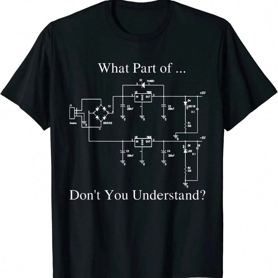 Electrical Engineer T-Shirt Gift Funny Engineering Sarcasm Men T-Shirt Printed Fashion Cotton Man T-Shirts Womens Tees Tops - Black - View 1
