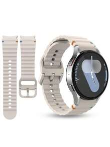 chinbersky Premium Sport Band Compatible With Galaxy Watch 7 (40mm/44mm) - Seamless Soft Silicone Strap Compatible With Watch 6/5/4 FE (40mm/44mm) & Classic Models (42mm/43mm/46mm/47mm) & Pro 45mm - Unisex Design