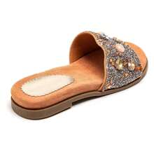 Casual Slippers With Decorative Straps, Ergonomic Footbed Design - Peach - View 4