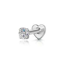 Pendientes de cartílago con diseño de estrella de ocho puntas y corazón de strass de plata esterlina 925, nuevo diseño roscado, de moda