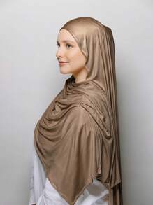 1 Stück Instant Jersey Hijab mit Unterkopftuch, seidig weicher atmungsaktiver Stoff, kombiniert mit Jersey Hijab Schal, für den täglichen Gebrauch, Feste, Gebete, Pilgerreisen geeignet