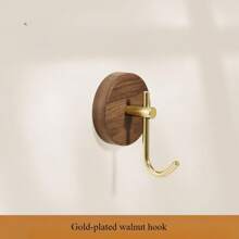 1/2 件胡桃木壁挂式衣帽钩 - 时尚款式，强力粘性，易于安装，非常适合入口、卧室、门框 - 重型弧形挂钩 - 彩色 - 查看 6