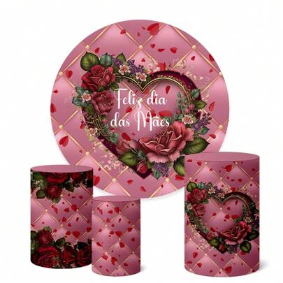 Trio Capas Cilindro + Painel Redondo 1,50m Dia das Mães