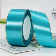 1 Stück 4 cm goldener Satin-Schleifenband, farbiges Schleifenband, Seidenband für Hochzeitstorte Dekoration, Stuhlrückenlehne, Geschenkverpackung, DIY - Verschiedenfarbig - Übersicht 27