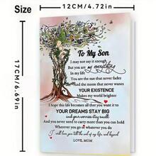 1 张带信封的真挚儿子生日贺卡 - 励志树设计，适合所有年龄段的感伤信息，非常适合生日庆祝活动，12 厘米 X 17 厘米，生日礼物