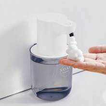 1 st. 400 ml oplaadbare zeepdispenser voor in de badkamer met automatische sensor, wandmontage, inclusief oplaadkabel en lijm voor wandmontage