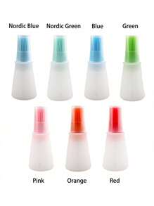 1 pieza Pincel de silicona para aceite, para freidora de aire, parrilla, dispensador de aceite de cocina recargable resistente al calor (puede haber una ligera diferencia de color debido a la iluminación durante la fotografía)