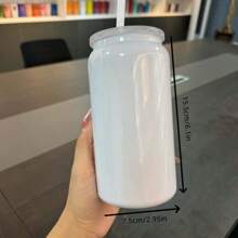1 chiếc cốc thép không gỉ 16oz mới, cốc đựng ống hút màu, thích hợp cho văn phòng, gia đình, xe hơi, sử dụng ngoài trời, bình đựng nước di động - Nhiều màu - Xem 2