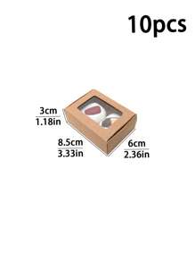 10 件迷你包装纸盒，带透明窗口，小尺寸蛋糕盒，杏仁饼盒，适用于节日、派对、糖果、M&M 巧克力豆、小饼干、迷你蛋糕、零食包装 - 紙本 - 查看 17