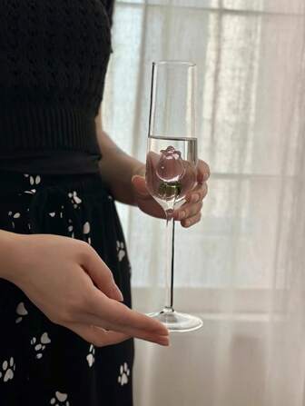 1 件手工制作的法国复古玫瑰玻璃杯，女性玻璃器皿，透明耐热水/饮料杯，水晶玻璃高品质婚礼礼物，返校用品