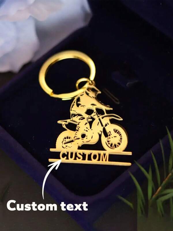 1PC Custom Motorcycle Keychain, Stainless Steel Fashion Keychain, Personalized Gift For Men And Women, Suitable For Christmas, Halloween, Thanksgiving - Perfect Gift For The Holidays