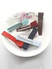 50pcs Polyester Fiber Hairpins In Multiple Colors, 1.88-Inch DIY Handmade Double-Pronged Duckbill Cards With Iron Alloy, Simple Solid Pattern, Suitable For All Seasons, Suitable For Teenagers, Very Suitable For Handcrafting And Outdoor Activities