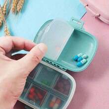 1 pièce mini pilulier portable, grande boîte à bijoux, organisateur de pilules compartimenté, boîte de rangement étanche pour les voyages, les vacances, la maison, la salle de bain, les cosmétiques de vacances, accessoires de salle de bain - Multicolore - Voir 3