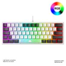 Free Wolf K61 RGB Gaming Keyboard, RGB Backlit Mini 60% Mechanical Keyboard For ESports Gaming Laptop - Multicolor - View 10