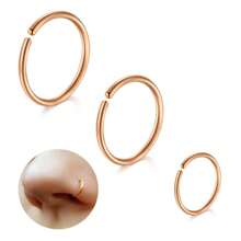 AVYRING 3pcs Nose Piercing Nose Ring Hoop Set Cartilage Rings Thin Small Septum Helix Rings Hypoallergenic 20G 6 Mm / 8 Mm / 10 Mm Black Gold Silver Cartilage Earring