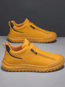2025 Spring New Casual Outdoor Tire Sole Sneakers For Men, Side Zipper Design For Easy On/Off, Slip-Resistant Sole, Fashionable And Practical, Suitable For Outdoor Sports, Running, Casual, Summer, Graduation Gifts Or Birthday Accessories - Multicolor - View 4