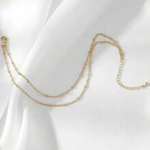 女士金/银脚链，14K 黄金脚链防水链心形串珠人字形水钻脚链套装多层脚链手链女士黄金首饰礼物