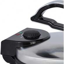 Brentwood Máquina de tortillas eléctrica antiadherente, 10 pulgadas, acero inoxidable cepillado/negro - 1 - Ver 3