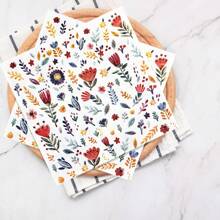 20 件 13 * 13 英寸一次性多色花叶图案餐巾，用于生日派对、家庭聚会、婚宴、酒店和餐厅装饰纸