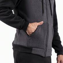 Men Zip-Up Hoodies - Màu xám đen - Xem 5