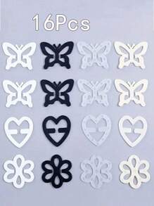 Set de 12 cierres invisibles para sujetador con formas de mariposa, corazón y flor de ciruelo, solución perfecta para correas de sujetador que se resbalan, cuidado del Body para viajes, deportes, al aire libre, cinturones de enfriamiento para el verano, playa y viajes