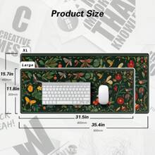 BHJLAXR Tấm lót bàn, Tấm lót chuột chơi game mở rộng (35,4x15,7 inch), Tấm lót chuột đế cao su chống trượt lớn có viền khâu, Tấm lót chuột bàn phím Tấm lót bàn làm việc, chơi game, văn phòng, gia đình - Thiết kế thảm lấy cảm hứng từ côn trùng xanh - Xem 2