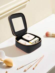 透明小方包，1个迷你透明化妆包，钱包收纳包，适合携带旅行必需品，透明化妆包，女士车载饰品，适用于度假海滩，浴室收纳，卧室收纳，容量大