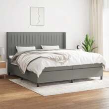 VidaXL Box Spring Bed With Mattress Light Grey 140x190 Cm Velvet