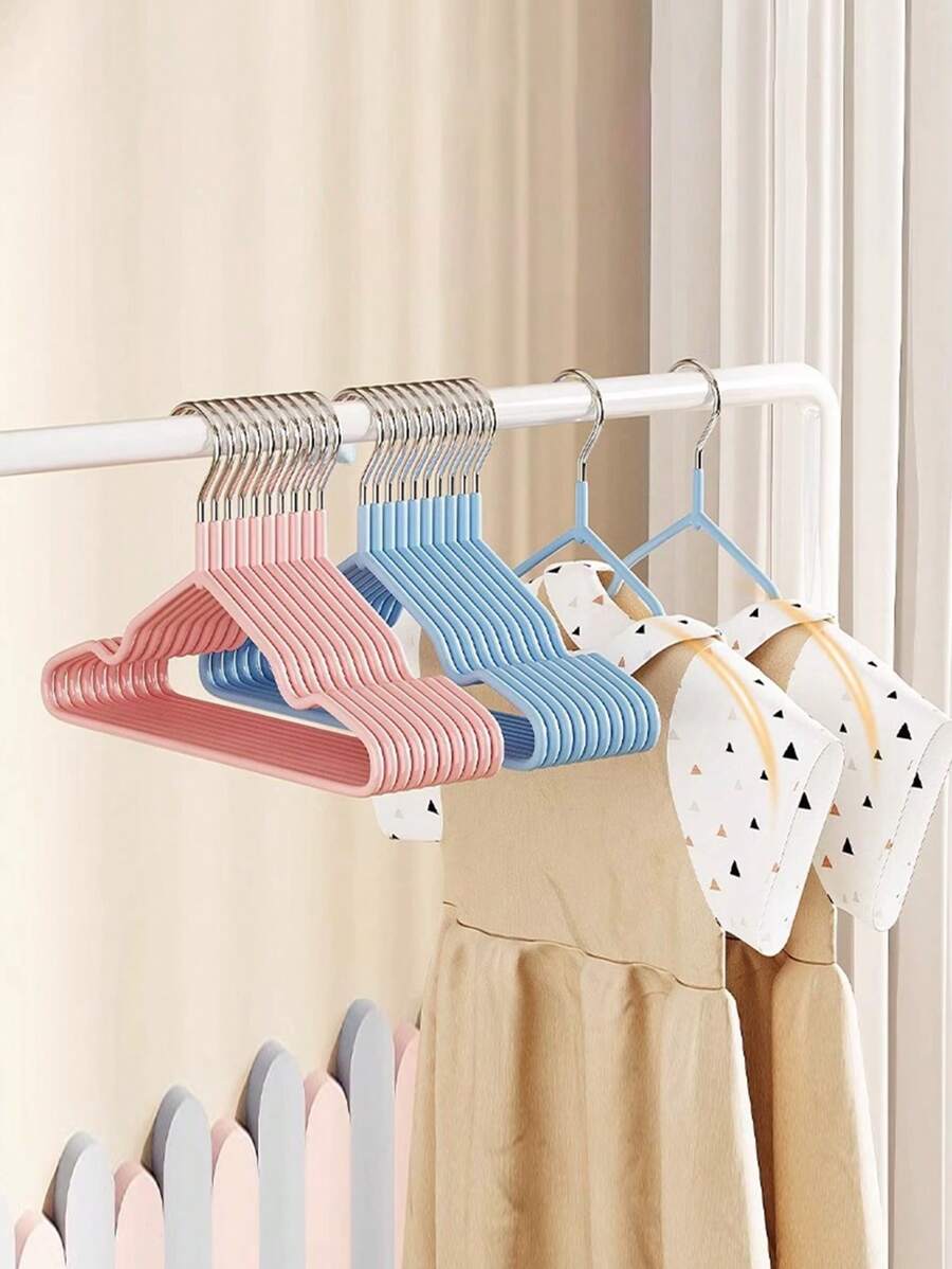 10 件儿童防滑衣服无痕衣架，家用衣柜无痕衣架，适合婴儿和儿童 - 10pcs - 查看 1