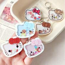 Sanrio 1 pieza Llavero con gatito de dibujos animados que se mueve, dije adorable de gato para mochilas y bolsos, regalo perfecto para cumpleaños, Pascua, accesorios adorables (estilo aleatorio)