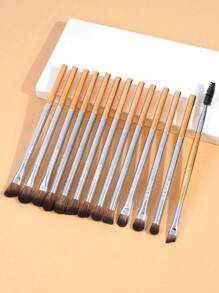 MAANGE 13pcs Pro Eye Makeup Brushes Set For Eyeshadow Concealer Highlight Cosmetics Blending Liquid Cream Products Beauty Tool Brush For Travel, Makeup Reapply Of Party - Multicolor - View 6