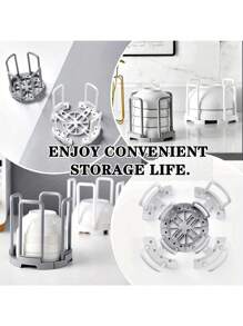 1 Giá để bát đĩa nhà bếp bằng nhựa có thể điều chỉnh, có thể tháo rời/thu gọn, tiết kiệm không gian, chống ẩm, đựng đĩa và bát, kích thước 5,83"*5,51" - Nhiều màu - Xem 4