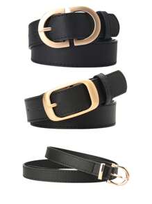 Moda feminina versátil cinto, estilo minimalista cinto de cintura com fivela de pino de alta qualidade