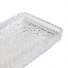 Hammered Glass Vanity Tray Organizer, Clear