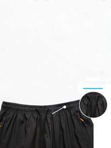 3 件装男士夏季速干运动短裤，带抽绳和拉链口袋，适合夏季训练、休闲装和户外活动 - 黑色 - 查看 6