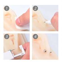 Disposable Ear Piercing Gun Piercing Kit Tool Stud Sterile Portable Ear Nose Piercing Kit For Salon Home Piercing Men And Women - Multicolor - View 2