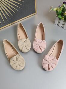 أحذية مسطحة بشريط تصميم فراشة للفتيات، لأسلوب المدرسة الكاجوال
