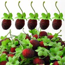 30 piezas de fresas de plástico artificiales de color rojo cereza con cuentas de vidrio y espuma realistas para decoración de hogar, cocina, fiesta y utilería de fotografía