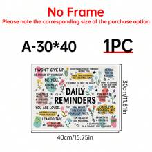 1 PIEZA Póster de lienzo con recordatorios diarios inspiradores, arte de pared motivacional para el hogar, oficina, cafetería - Sin marco, sin plumas - Ideal para regalos de cumpleaños y festividades - 1PC - Ver 13
