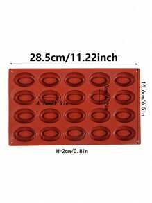 1 件硅胶椭圆形甜甜圈模具，低调手工烘焙工具 - 鏽棕色 - 查看 2