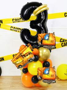 26 قطعة/مجموعة بالونات عيد ميلاد بموضوع مركبات البناء، بالون رافعة وحفار بناء 32 بوصة بأرقام سوداء، مناسبة لديكور حفلات عيد الميلاد، حفلات الموضوع النقل، ديكورات الحفلات، ديكور عيد الميلاد لحفار مركبات البناء - متعدد الألوان - مشاهدة 2