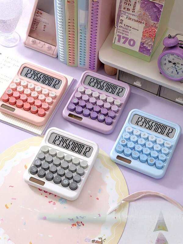 1pc Dual Power Solar Scientific Calculator, Large Size High Aesthetic Dopamine Design Big Buttons, Cute Finance & Office Accountant Specialized,School Supplies,Back To School