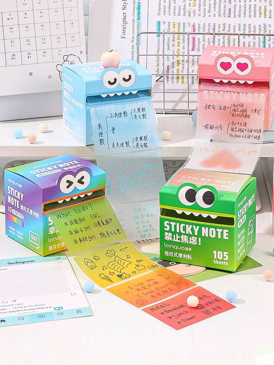 1pc High-Quality Dopamine Color Sticky Notes, Pull-Out Style ...
