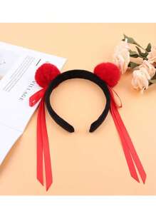 Băng đô Nezha, cùng phong cách với bộ phim The Monkey King, ruy băng đỏ và quả bóng lông, vòng tóc hoạt hình đáng yêu - Nhiều màu - Xem 9