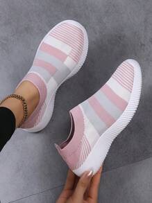 Nuevos mocasines de mujer Primavera/Verano 2025, zapatos casuales livianos y transpirables, versátiles y cómodos, zapatos planos de moda para mujer - Rosa - Ver 4